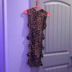 Leopard print mesh coverup